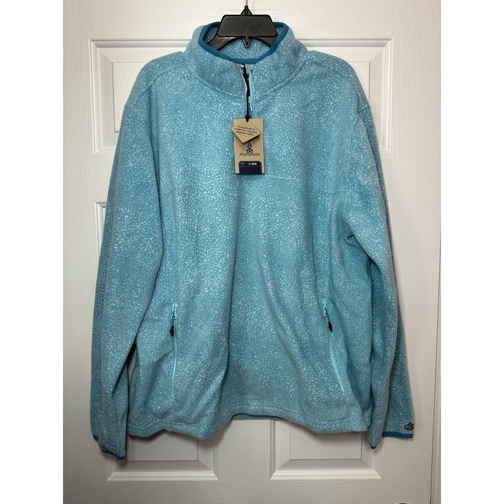 Size XL Chubbies The Tundra Quarter Zip Fleece Pullover Sweater Blue Mens NEW